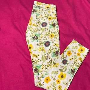 Womens brand new sunflower pattern skinny jeans